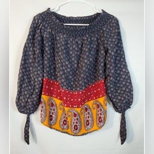 Xl beach lunch lounge paisley boho indie core top